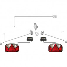 Lichtanlage Multipoint II, 12 V, mit Kennzeichenleuchten für Pkw-Anhänger