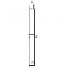 20mm - Bordwandprofil Alu eloxiert, Höhe 20cm, Steckprofil Unterteil, individuelle Höhe zusammenstellbar, Meterware