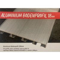 Aluminium-Boden für Pkw-Anhänger, Bodenprofil 200 mm, fein geriffelt, Alu blank 18mm stark, Länge wählbar