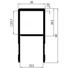 Aluhohlkammerprofil für 25mm starke Bordwände,  Alu blank, Länge wählbar ab